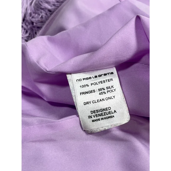 No Pise La Grama Por Daniela Panaro Dress 4 Lavender Purple Fringe One Shoulder
